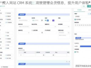 成人网站 CRM 系统：高效管理会员信息，提升用户体验