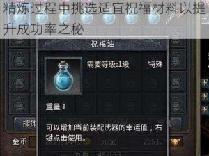 精炼过程中挑选适宜祝福材料以提升成功率之秘