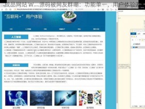 成品网站 W灬源码被网友群嘲：功能单一，用户体验差