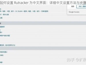 如何设置 Rutracker 为中文界面：详细中文设置方法与步骤