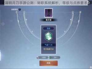 天涯明月刀手游公测：转职系统解析，等级与点券要求览