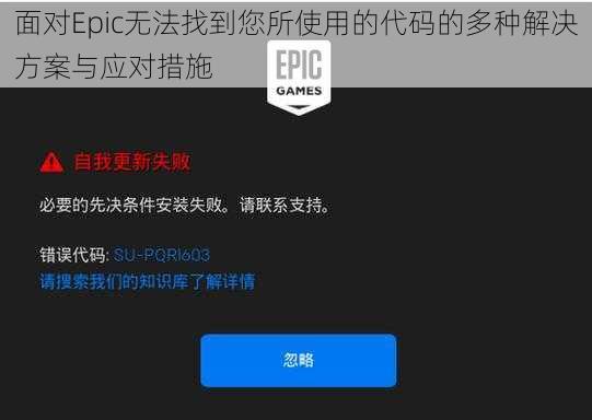 面对Epic无法找到您所使用的代码的多种解决方案与应对措施