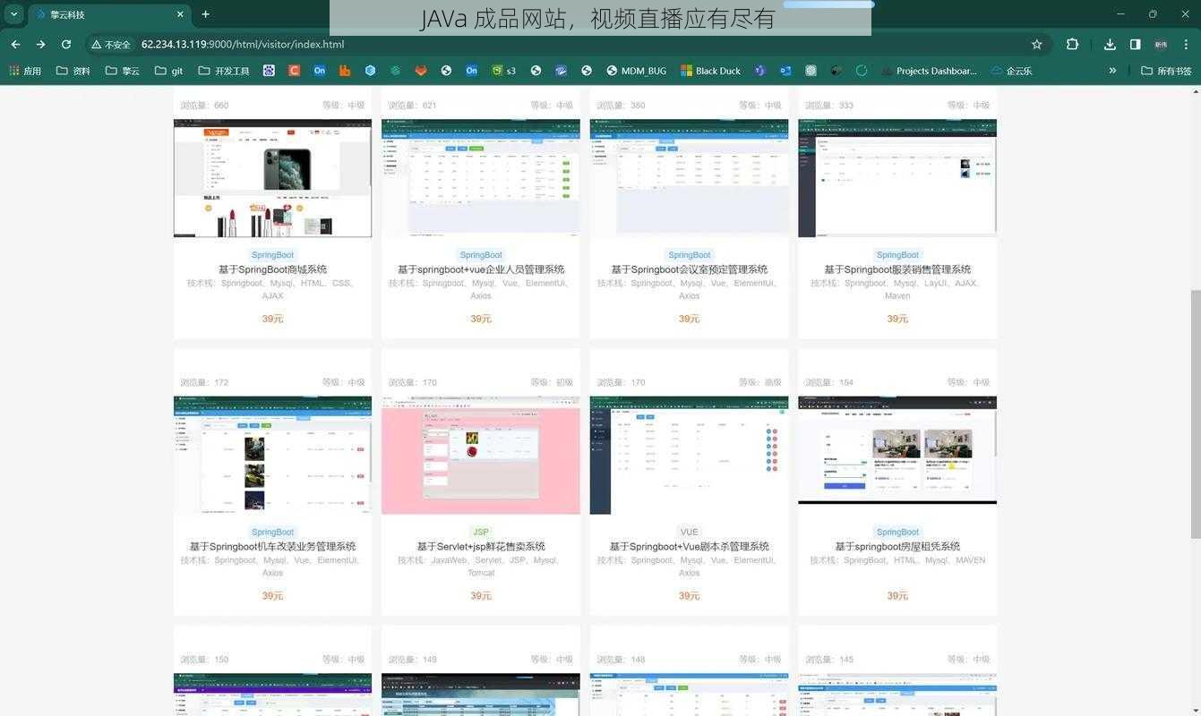 JAVa 成品网站，视频直播应有尽有