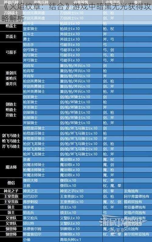 《火焰纹章：结合》游戏中暗黑无光获得攻略解析