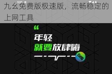 九幺免费版极速版，流畅稳定的上网工具