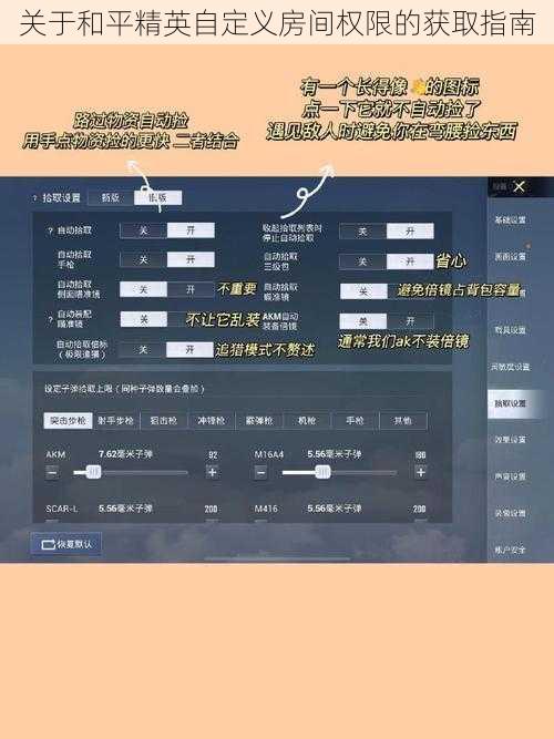 关于和平精英自定义房间权限的获取指南