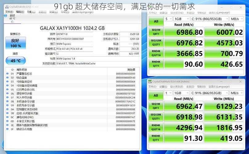 91gb 超大储存空间，满足你的一切需求