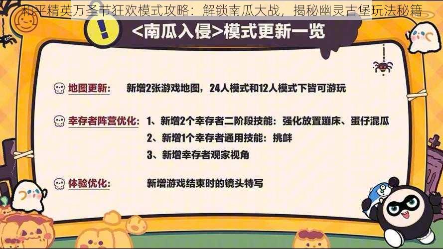 和平精英万圣节狂欢模式攻略：解锁南瓜大战，揭秘幽灵古堡玩法秘籍